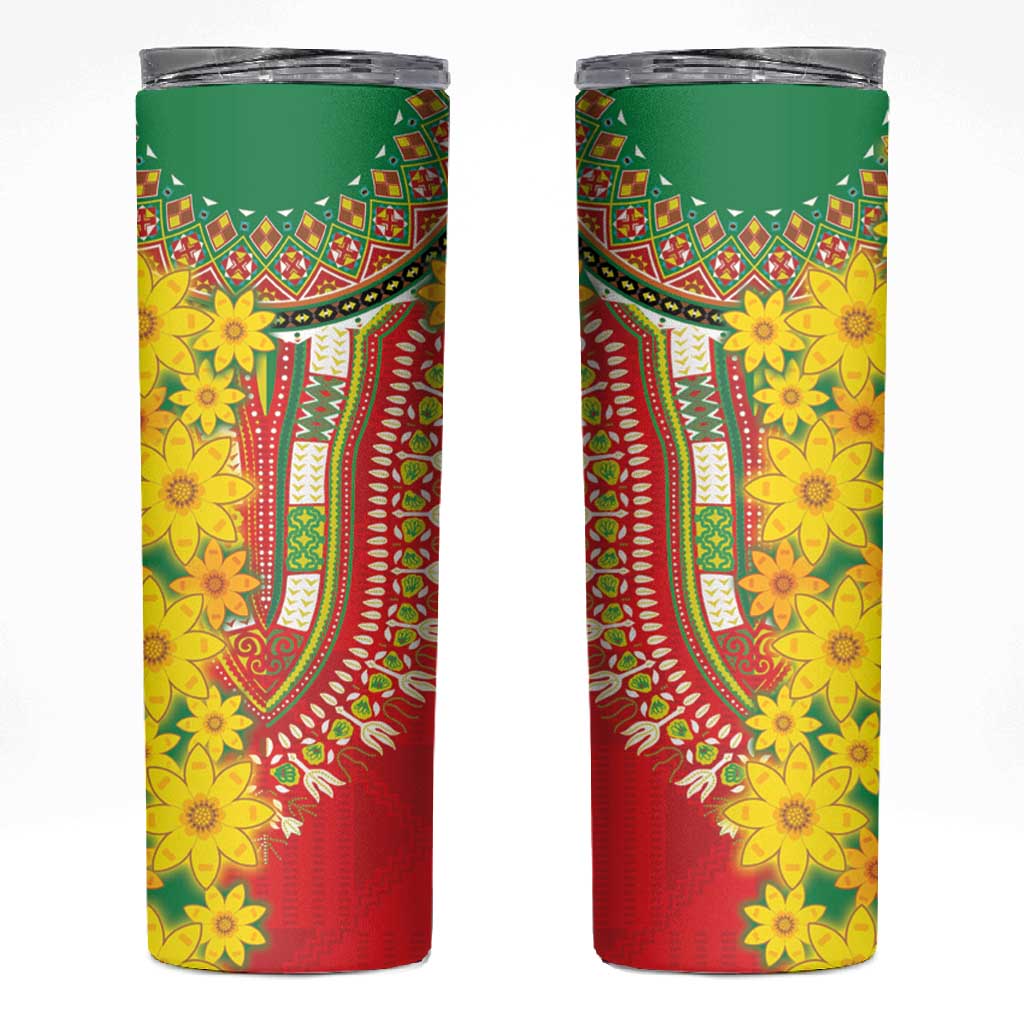 Afro Ethiopian New Year Skinny Tumbler Enkutatash Adey Abeba Flower Art LT9