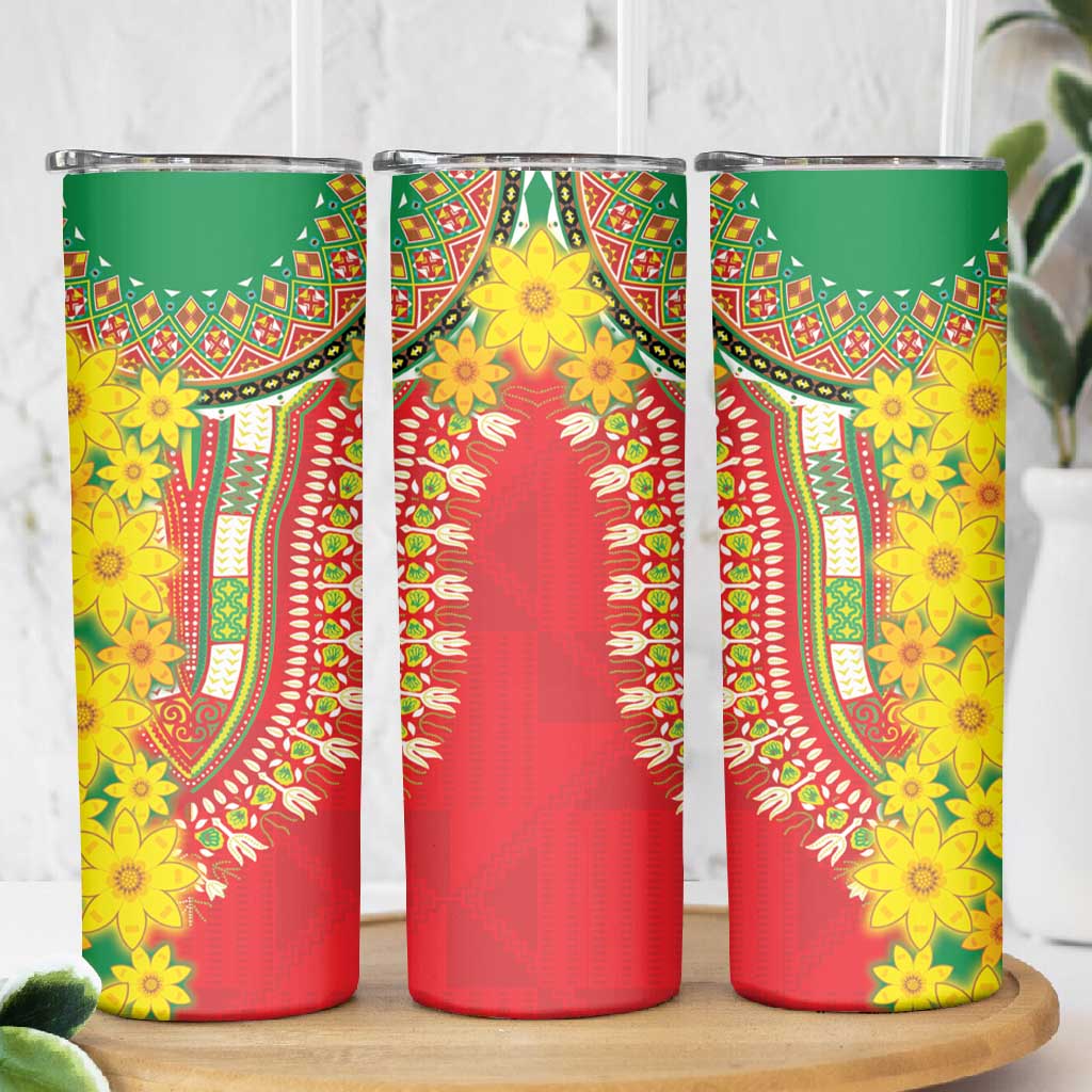 Afro Ethiopian New Year Skinny Tumbler Enkutatash Adey Abeba Flower Art LT9