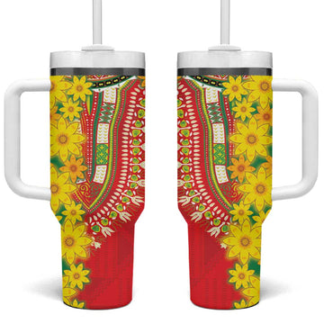 Afro Ethiopian New Year Tumbler With Handle Enkutatash Adey Abeba Flower Art LT9