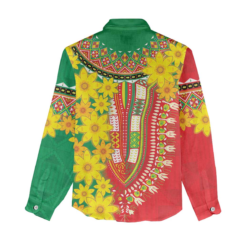 Afro Ethiopian New Year Women Casual Shirt Enkutatash Adey Abeba Flower Art LT9