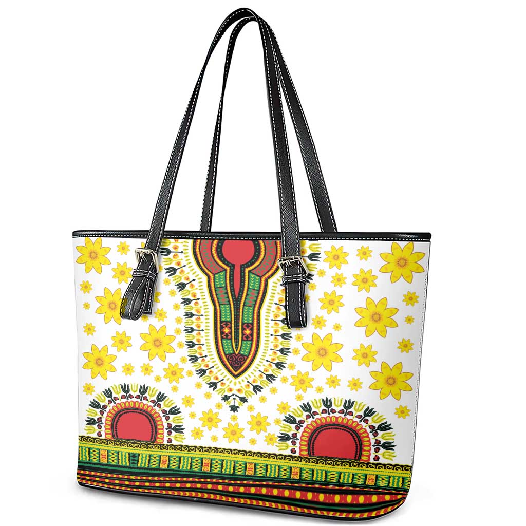 Enkutatash Dashiki and Adey Abeba Leather Tote Bag LT9