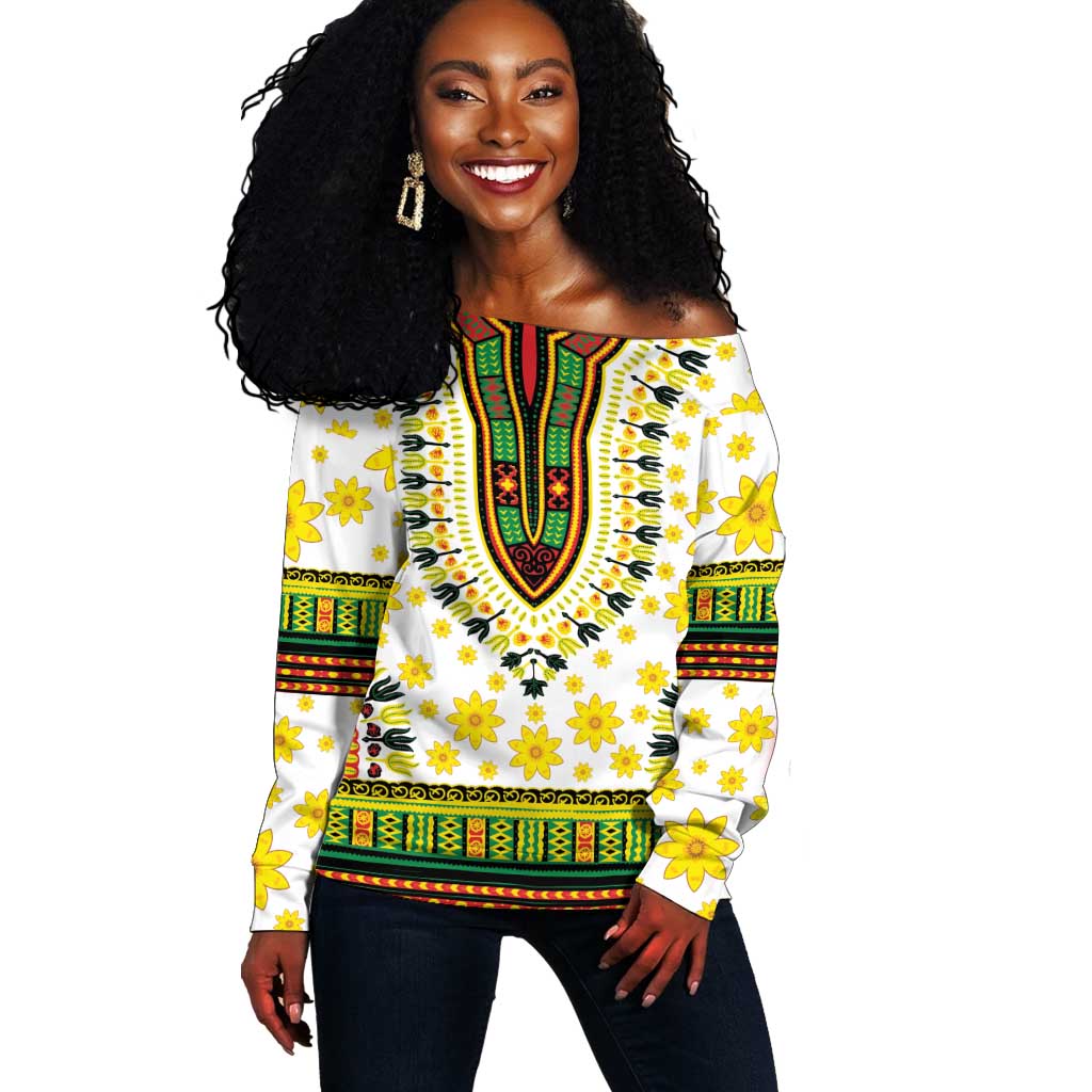 Afro Enkutatash Dashiki and Adey Abeba Off Shoulder Sweater LT9