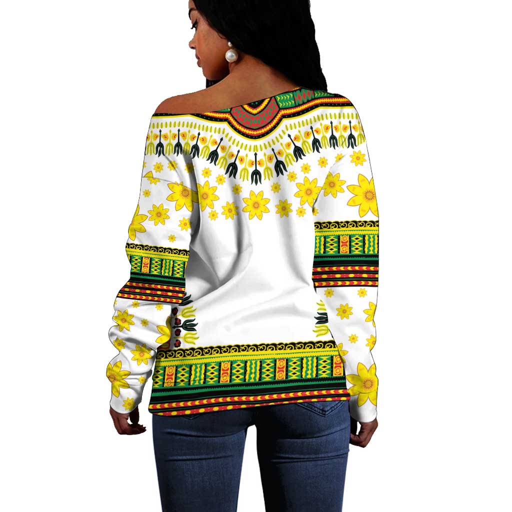 Afro Enkutatash Dashiki and Adey Abeba Off Shoulder Sweater LT9