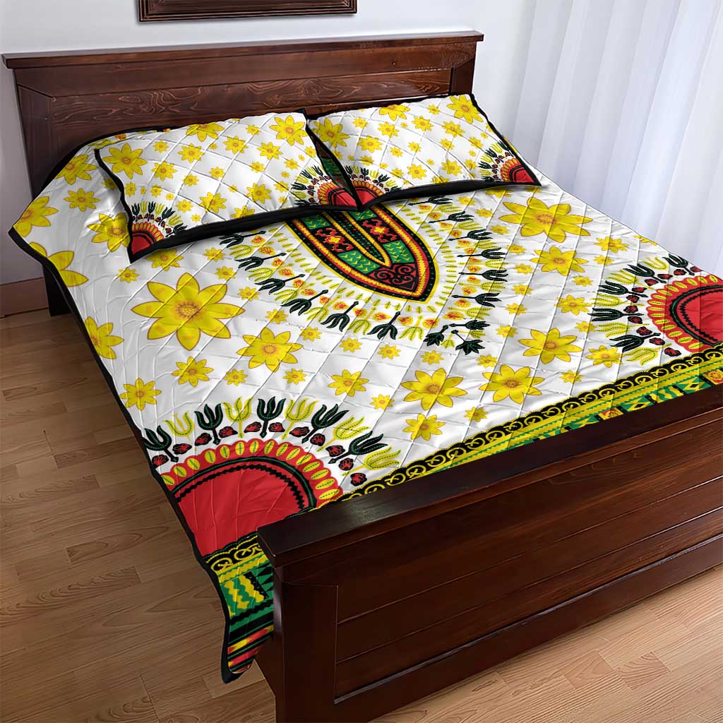 Afro Enkutatash Dashiki and Adey Abeba Quilt Bed Set LT9