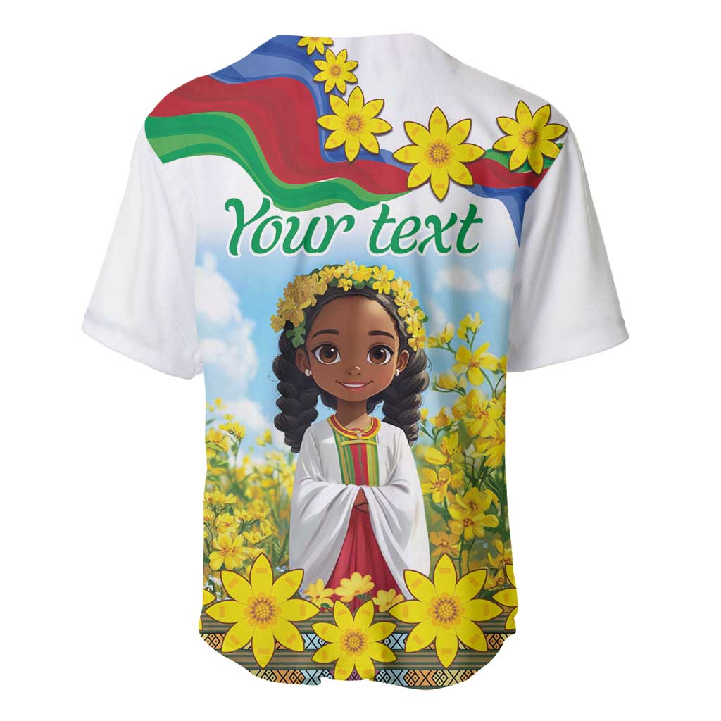 Happy Enkutatash Eritrea Personalized Baseball Jersey Beautiful Afro Girl Adey Abeba Flower LT9