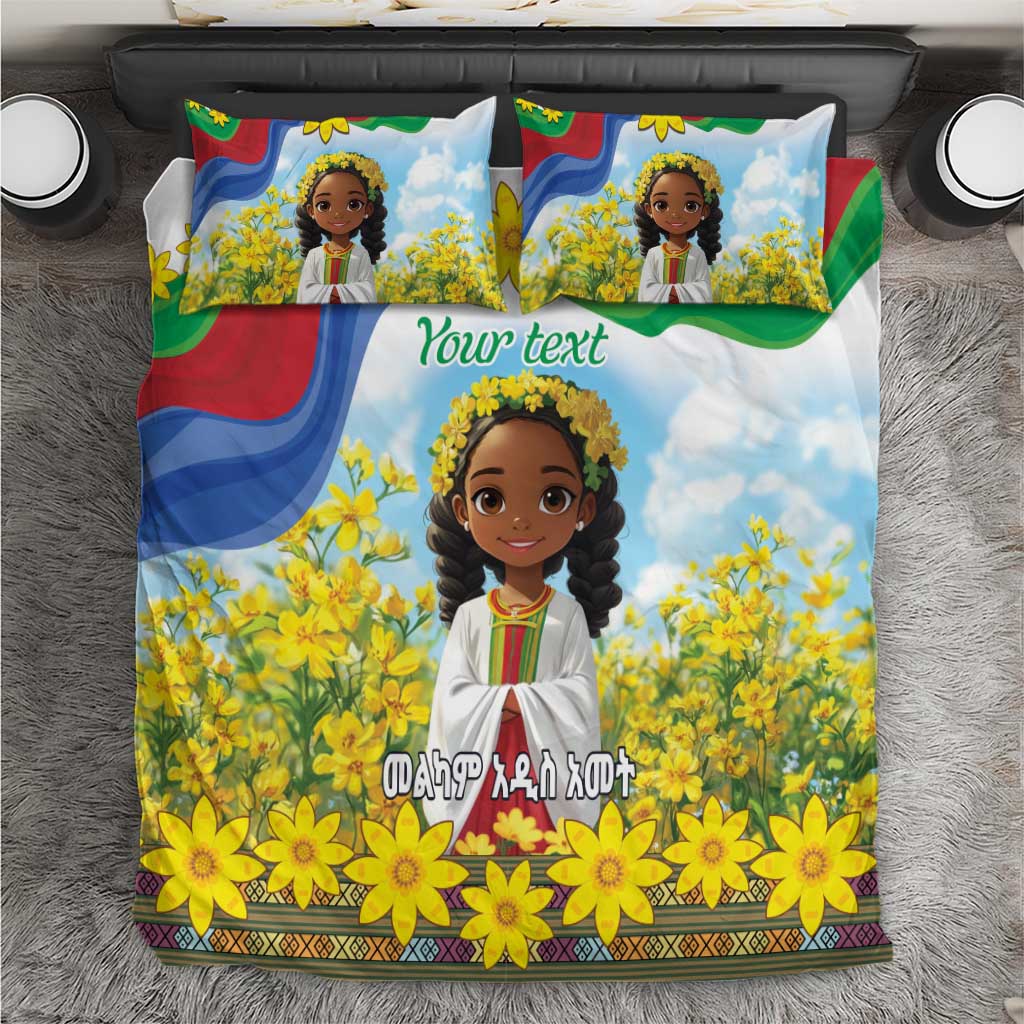 Happy Enkutatash Eritrea Personalized Bedding Set Beautiful Afro Girl Adey Abeba Flower LT9