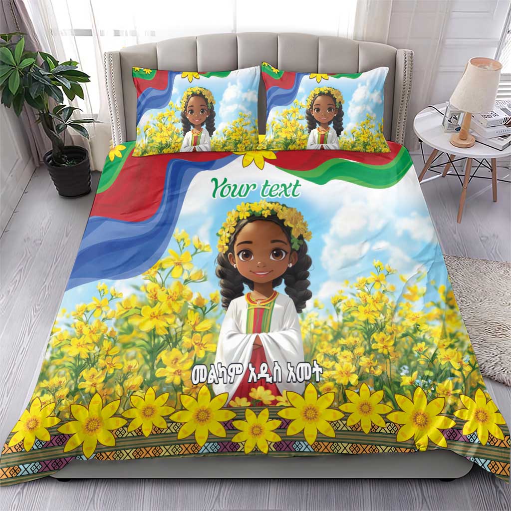 Happy Enkutatash Eritrea Personalized Bedding Set Beautiful Afro Girl Adey Abeba Flower LT9