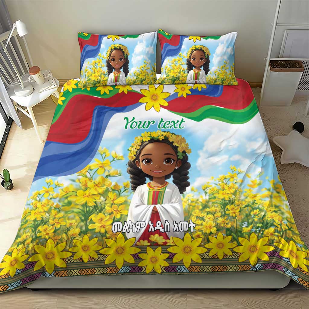 Happy Enkutatash Eritrea Personalized Bedding Set Beautiful Afro Girl Adey Abeba Flower LT9