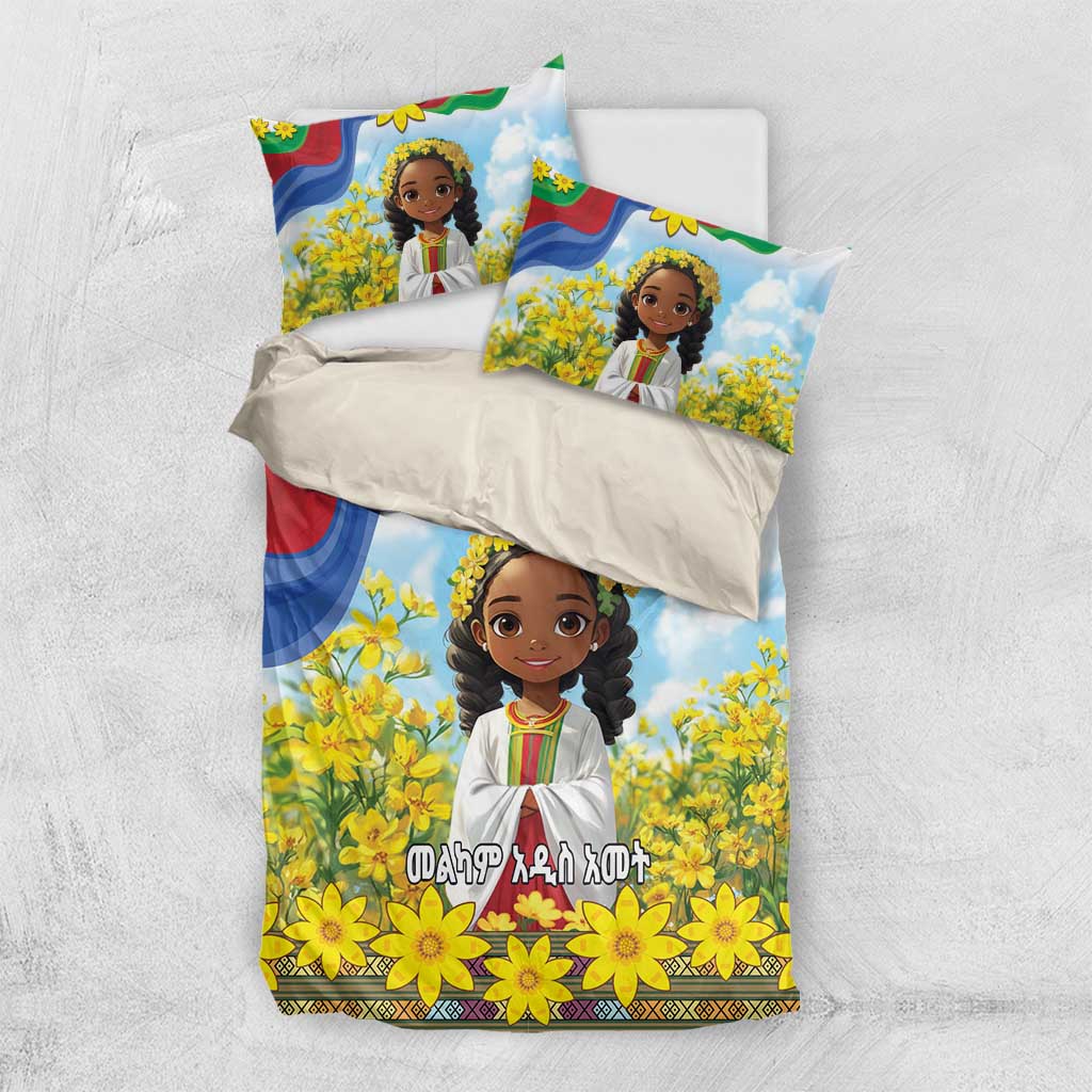 Happy Enkutatash Eritrea Personalized Bedding Set Beautiful Afro Girl Adey Abeba Flower LT9