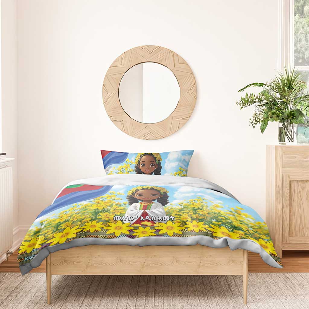 Happy Enkutatash Eritrea Personalized Bedding Set Beautiful Afro Girl Adey Abeba Flower LT9
