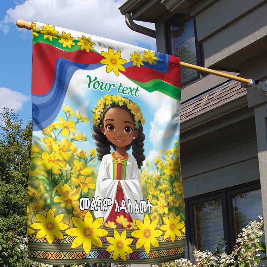Happy Enkutatash Eritrea Personalized Garden Flag Beautiful Afro Girl Adey Abeba Flower LT9