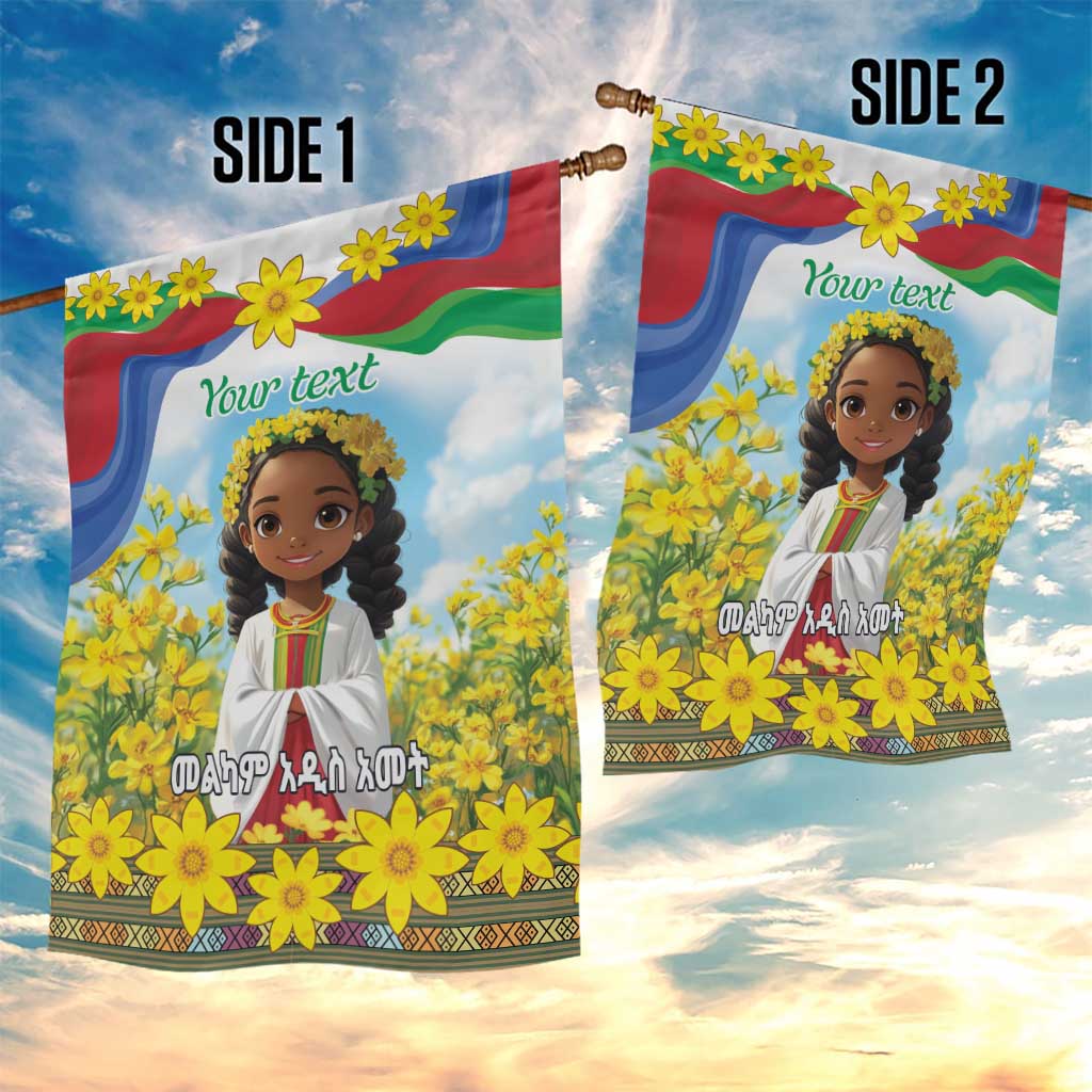 Happy Enkutatash Eritrea Personalized Garden Flag Beautiful Afro Girl Adey Abeba Flower LT9