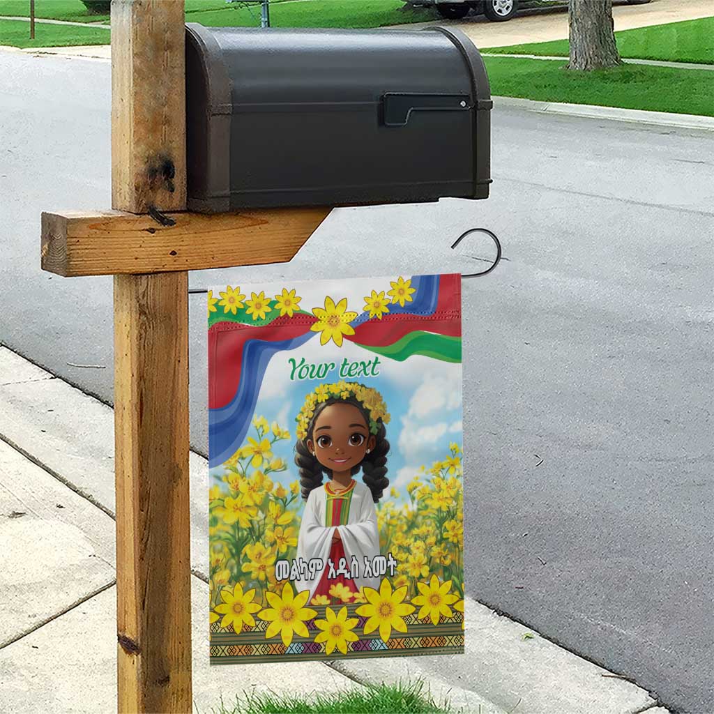 Happy Enkutatash Eritrea Personalized Garden Flag Beautiful Afro Girl Adey Abeba Flower LT9