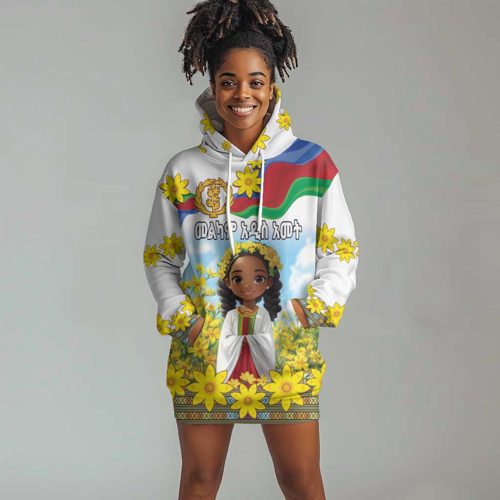 Happy Enkutatash Eritrea Personalized Hoodie Dress Beautiful Afro Girl Adey Abeba Flower LT9