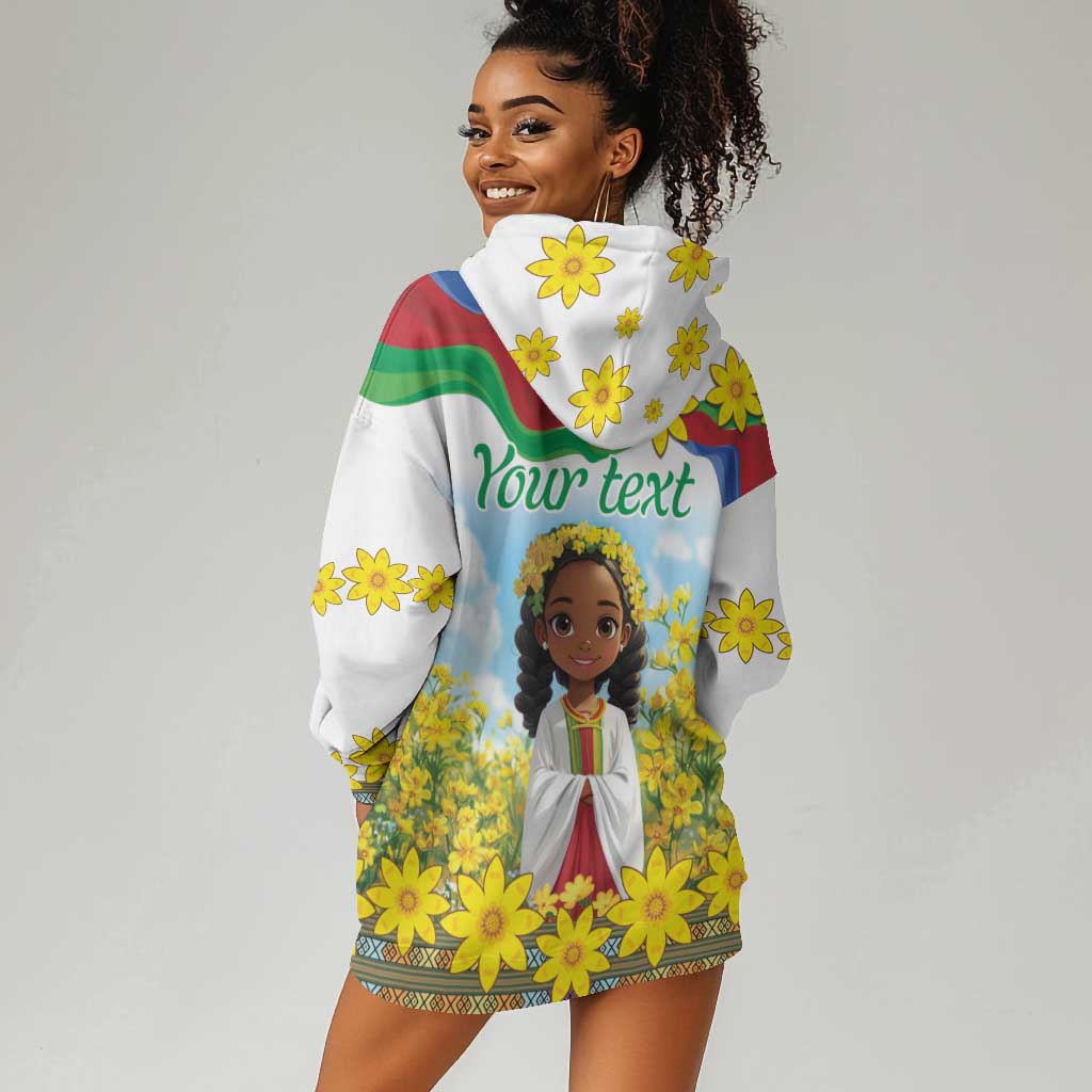Happy Enkutatash Eritrea Personalized Hoodie Dress Beautiful Afro Girl Adey Abeba Flower LT9