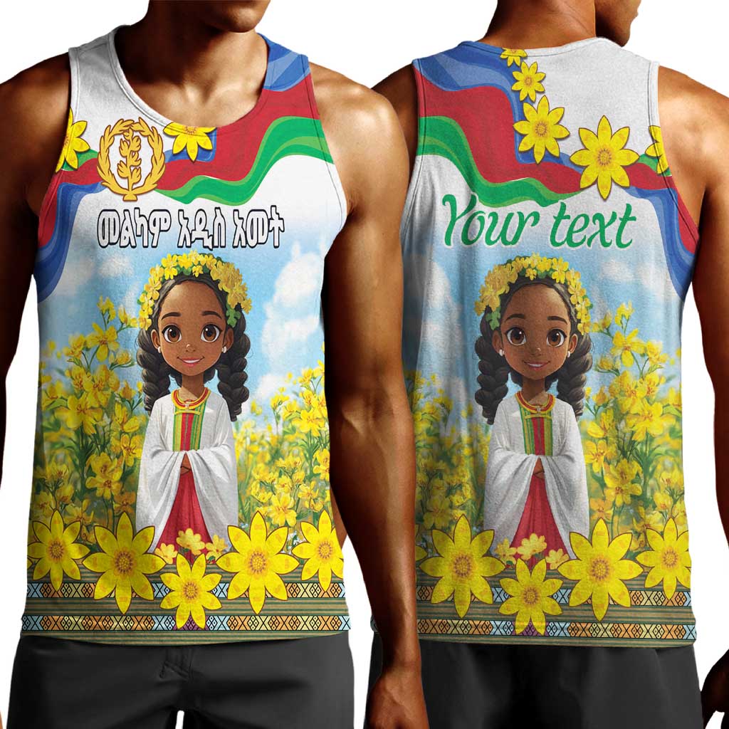 Happy Enkutatash Eritrea Personalized Men Tank Top Beautiful Afro Girl Adey Abeba Flower LT9