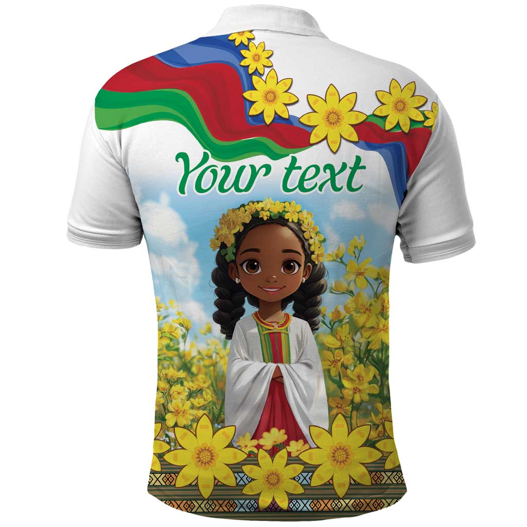 Happy Enkutatash Eritrea Personalized Polo Shirt Beautiful Girl Adey Abeba Flower LT9