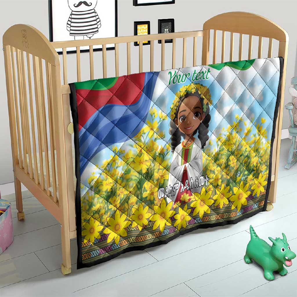 Happy Enkutatash Eritrea Personalized Quilt Beautiful Afro Girl Adey Abeba Flower LT9