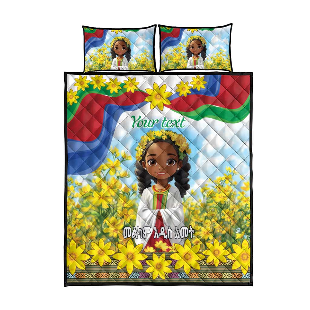 Happy Enkutatash Eritrea Personalized Quilt Bed Set Beautiful Afro Girl Adey Abeba Flower LT9