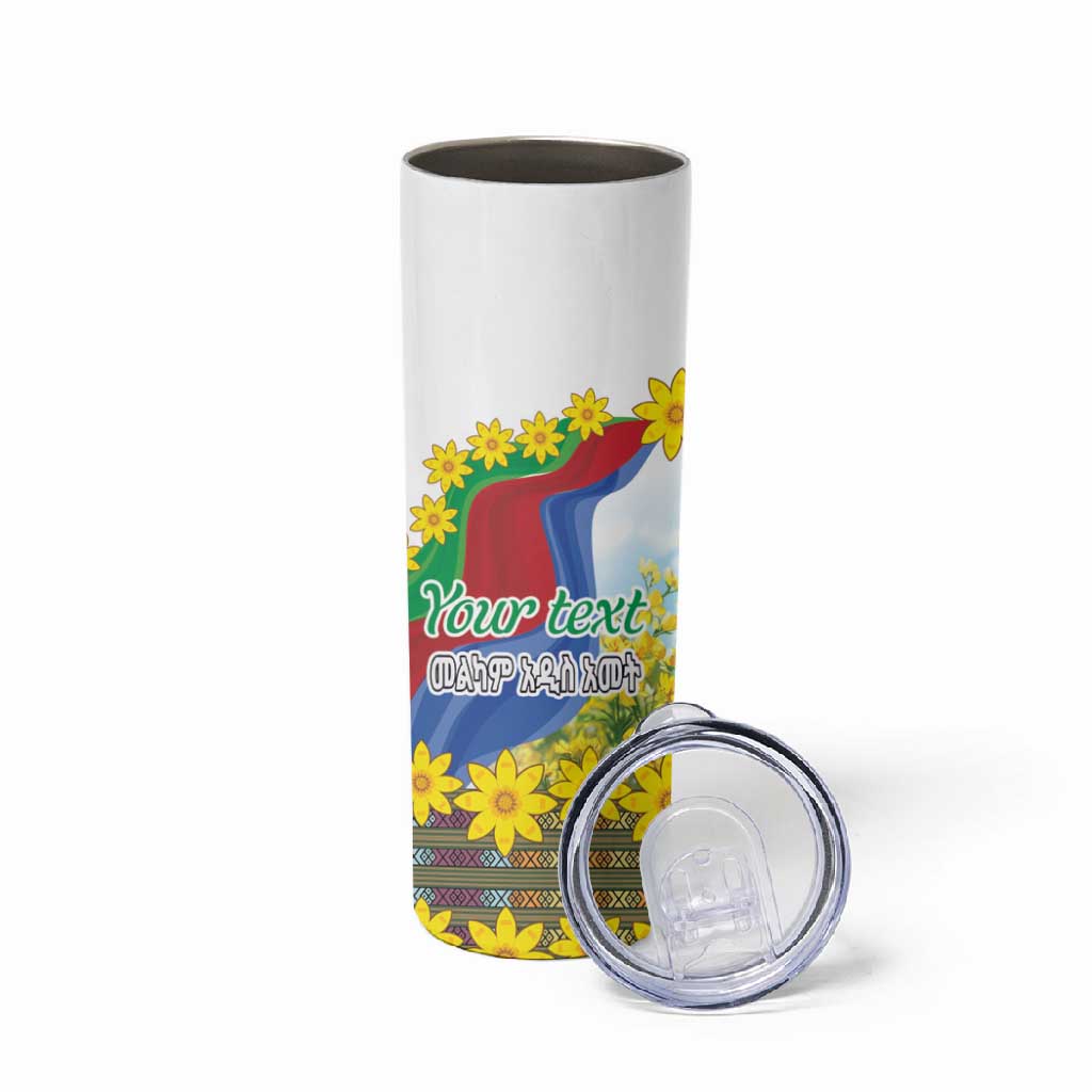 Happy Enkutatash Eritrea Personalized Skinny Tumbler Beautiful Afro Girl Adey Abeba Flower LT9