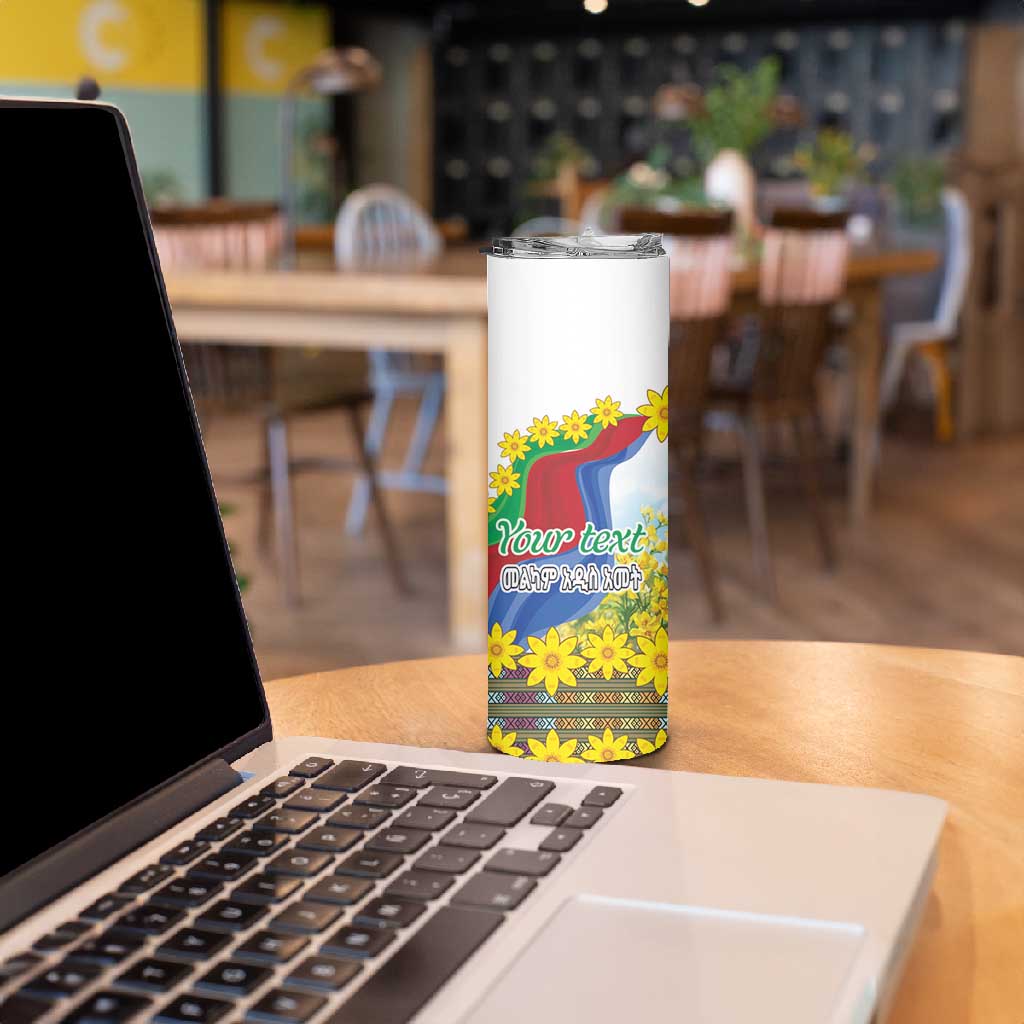 Happy Enkutatash Eritrea Personalized Skinny Tumbler Beautiful Afro Girl Adey Abeba Flower LT9