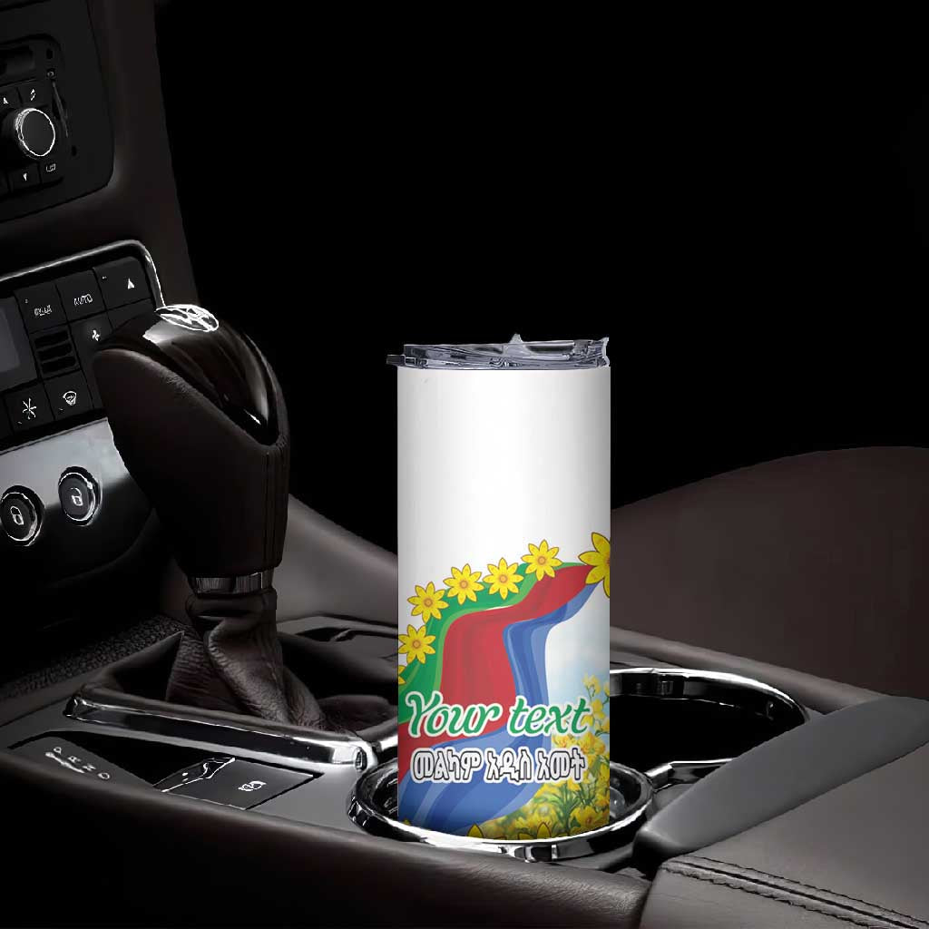 Happy Enkutatash Eritrea Personalized Skinny Tumbler Beautiful Afro Girl Adey Abeba Flower LT9