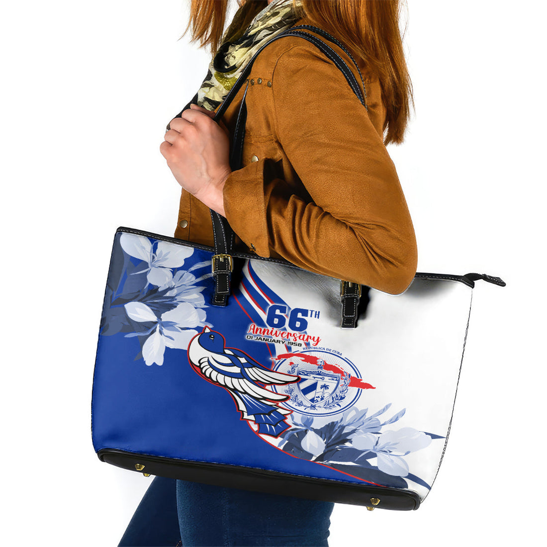 Cuba Triumph of the Revolution Personalized Leather Tote Bag Freedom And Liberty LT9