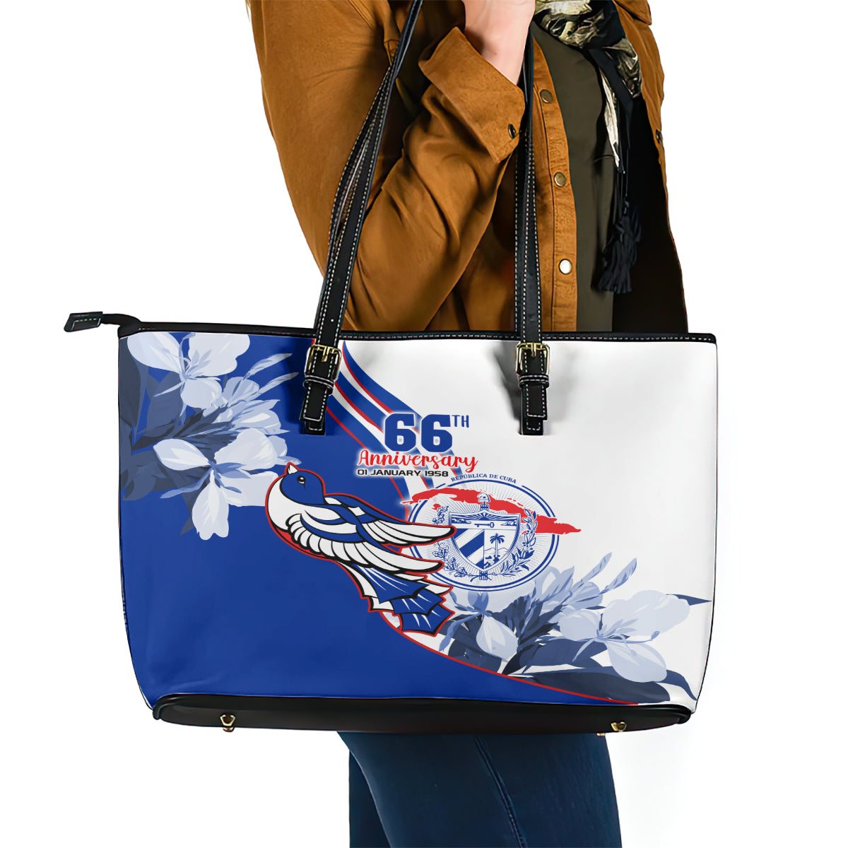 Cuba Triumph of the Revolution Personalized Leather Tote Bag Freedom And Liberty LT9