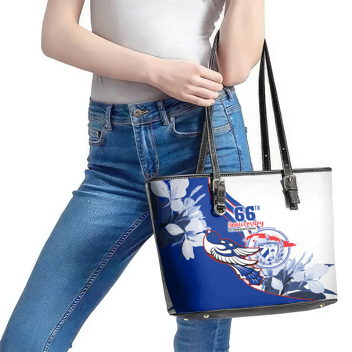 Cuba Triumph of the Revolution Personalized Leather Tote Bag Freedom And Liberty LT9