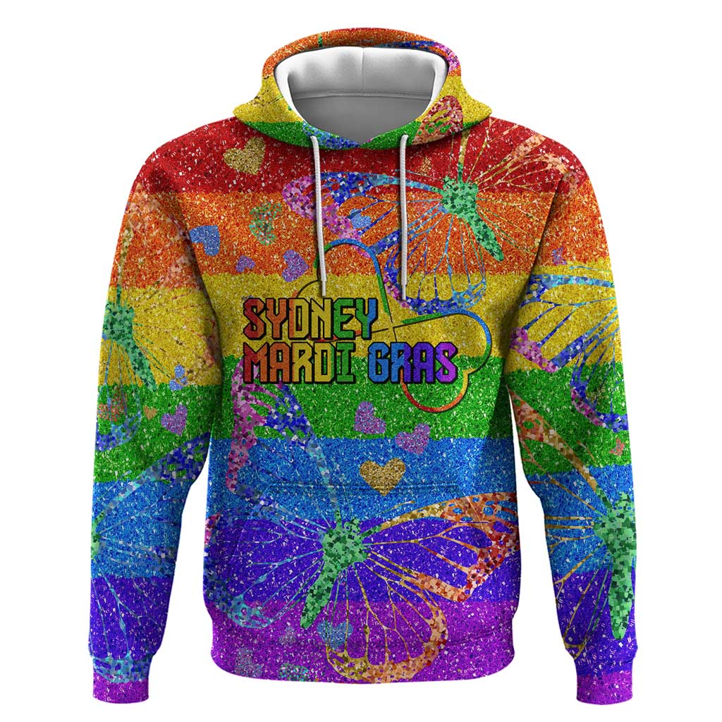 Sydney Mardi Gras Personalized Hoodie Pride Rainbow Glitter Colorful Style LT9