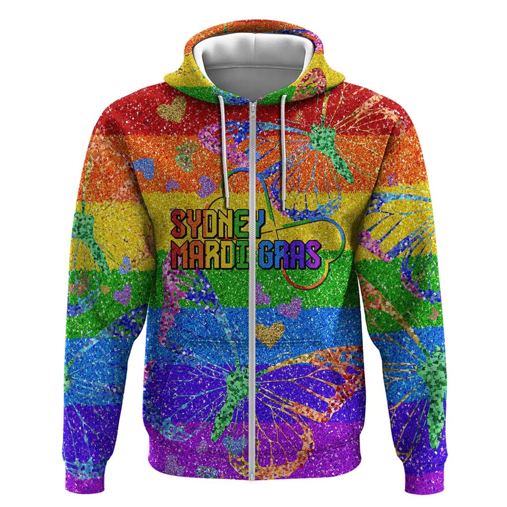 Sydney Mardi Gras Personalized Hoodie Pride Rainbow Glitter Colorful Style LT9