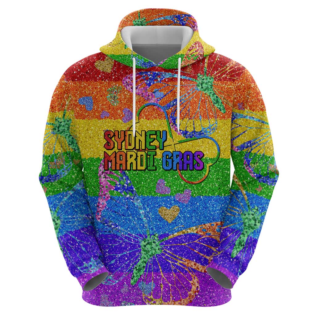 Sydney Mardi Gras Personalized Hoodie Pride Rainbow Glitter Colorful Style LT9
