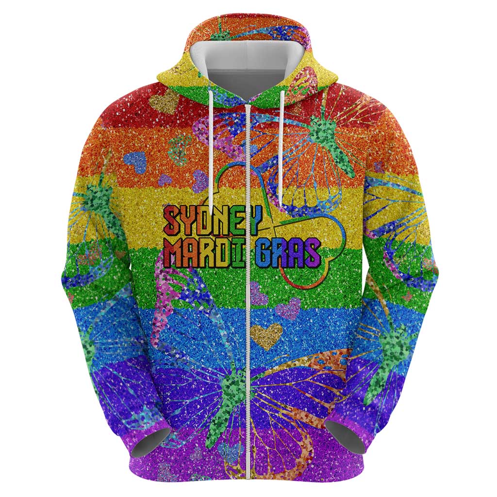 Sydney Mardi Gras Personalized Hoodie Pride Rainbow Glitter Colorful Style LT9