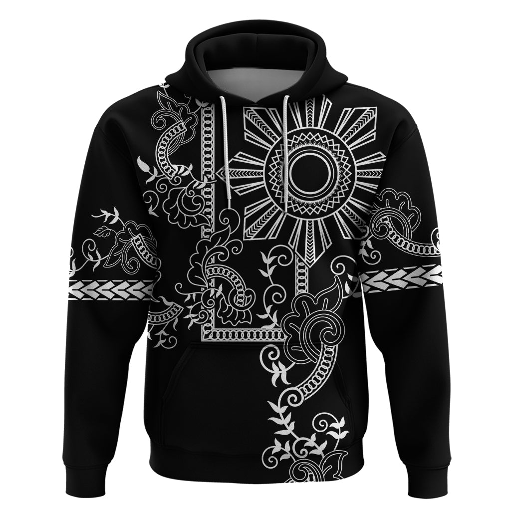 Filipino Sun Tribal Tattoo Hoodie Philippines Inspired Barong Simple Black LT9
