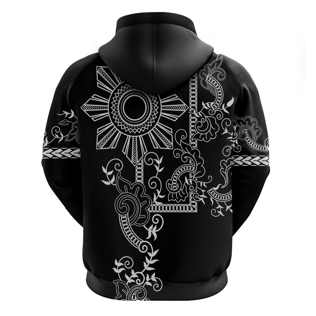 Filipino Sun Tribal Tattoo Hoodie Philippines Inspired Barong Simple Black LT9