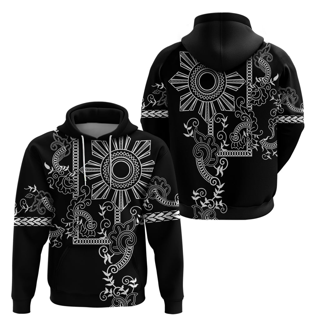 Filipino Sun Tribal Tattoo Hoodie Philippines Inspired Barong Simple Black LT9