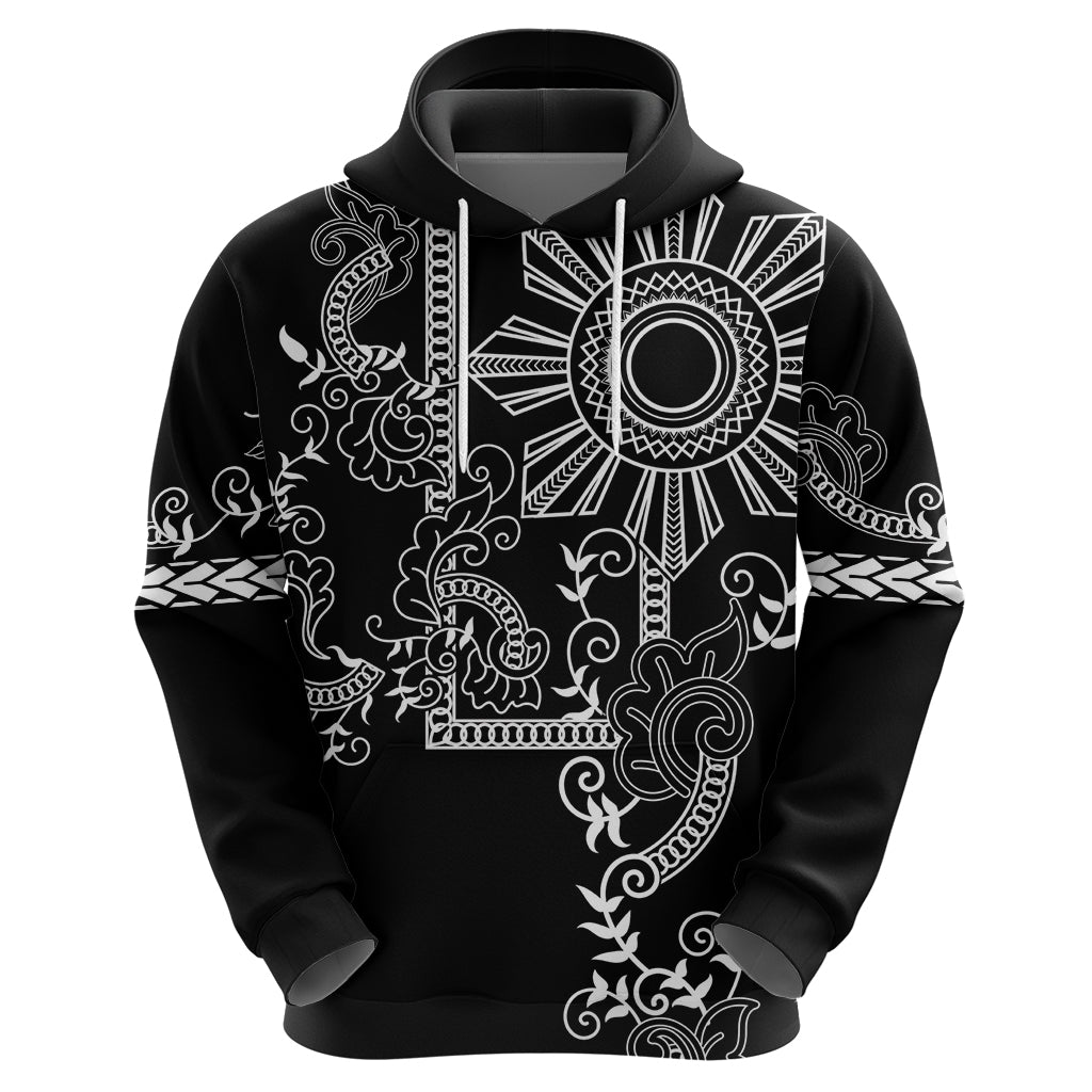 Filipino Sun Tribal Tattoo Hoodie Philippines Inspired Barong Simple Black LT9