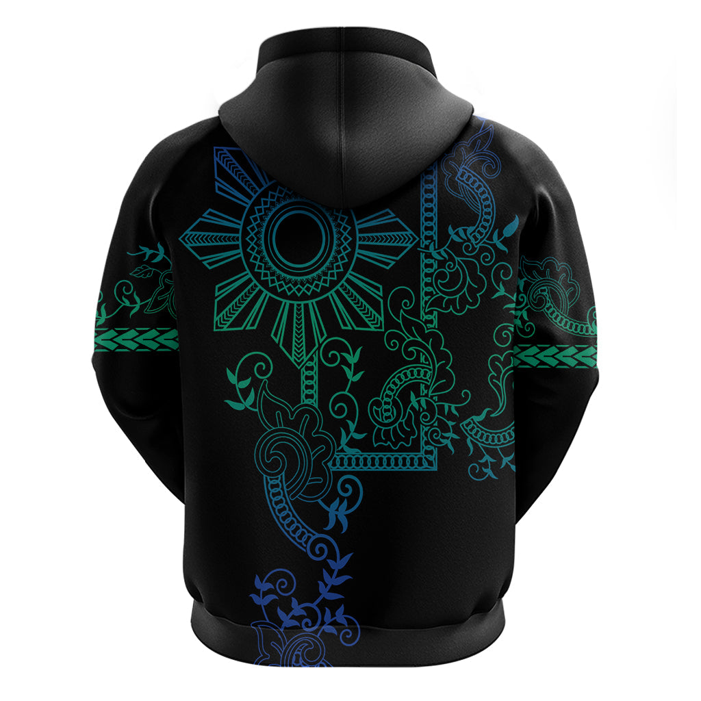 Filipino Sun Tribal Tattoo Hoodie Philippines Inspired Barong Blue Art LT9