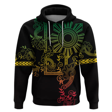 Filipino Sun Tribal Tattoo Hoodie Philippines Inspired Barong Reggae Art LT9