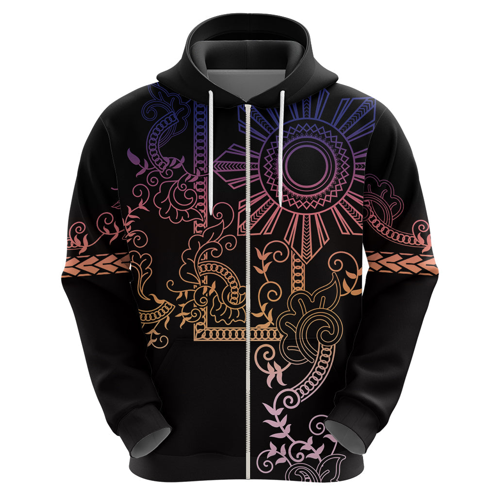Filipino Sun Tribal Tattoo Hoodie Philippines Inspired Barong Pink Art LT9