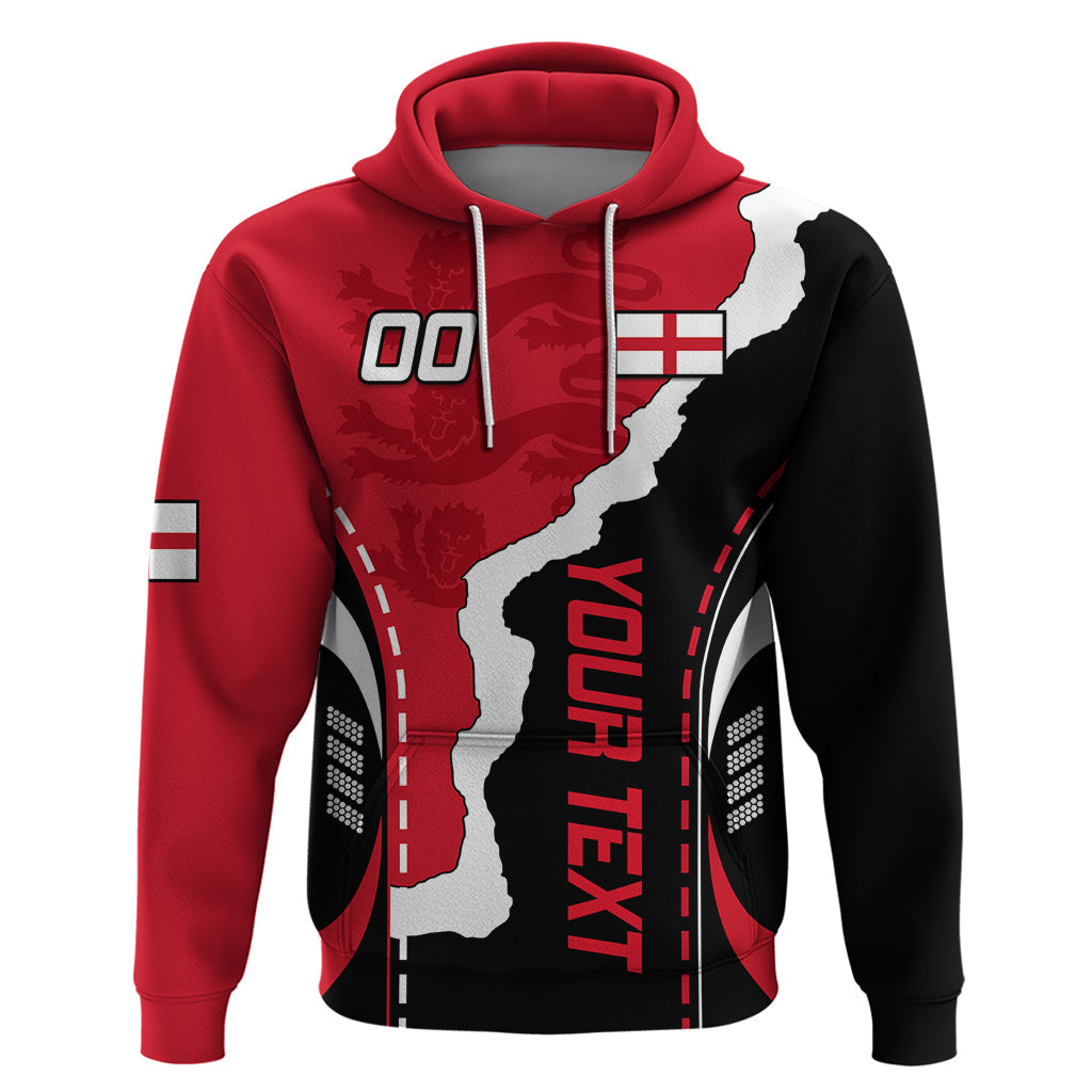 Custom England Hoodie The Three Lions Football Go Champions Red LT9