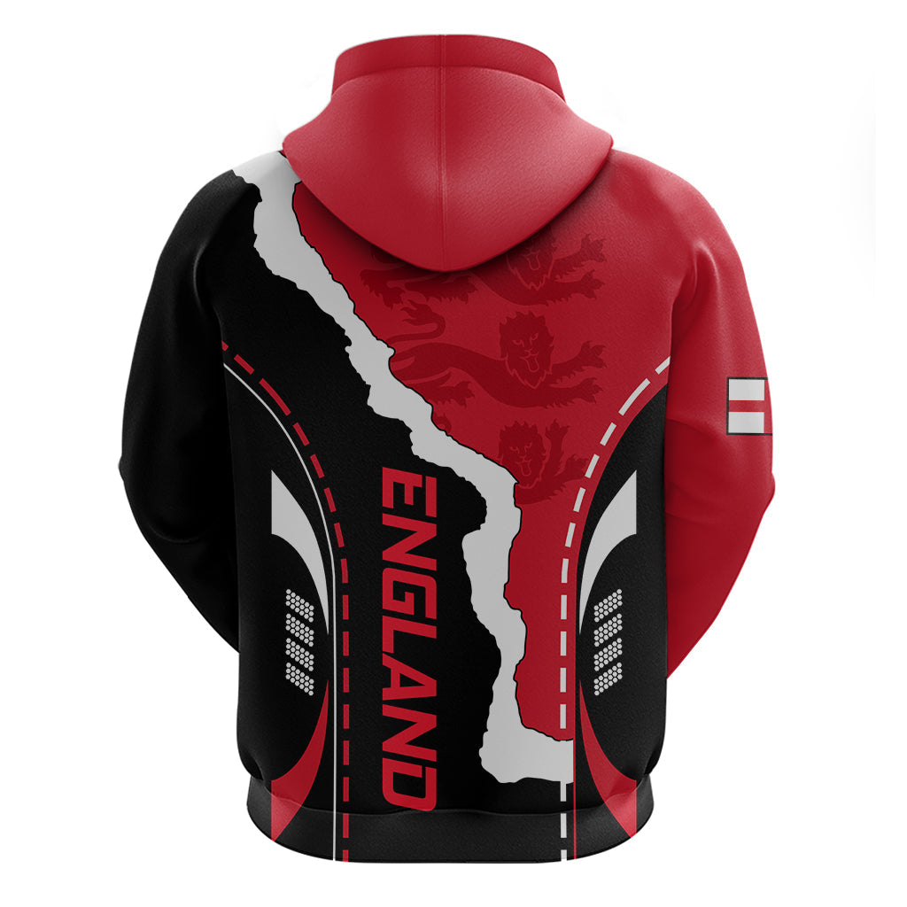 Custom England Hoodie The Three Lions Football Go Champions Red LT9