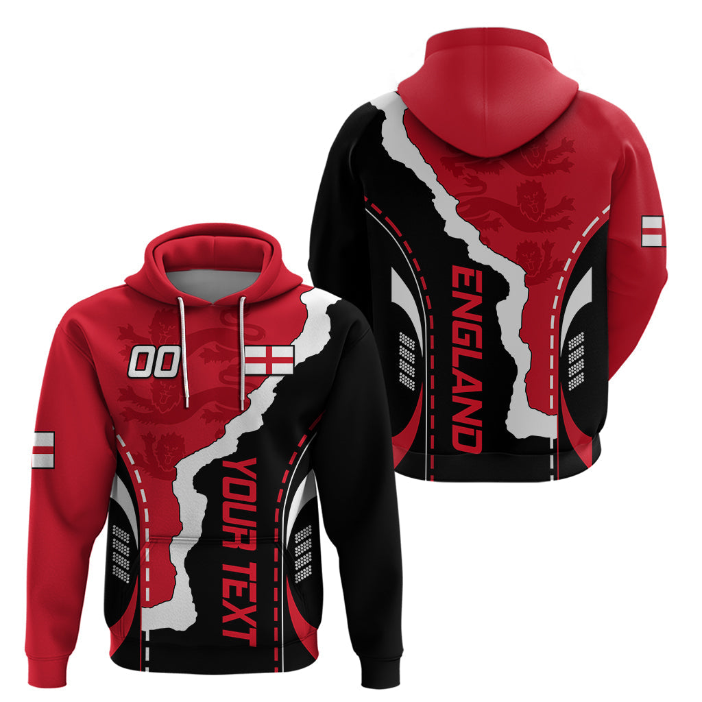 Custom England Hoodie The Three Lions Football Go Champions Red LT9