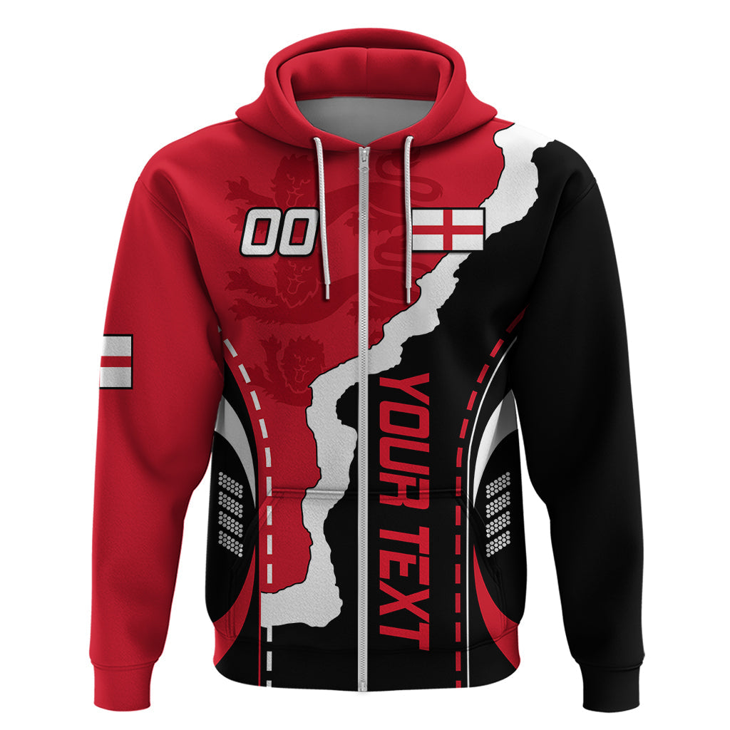 Custom England Hoodie The Three Lions Football Go Champions Red LT9