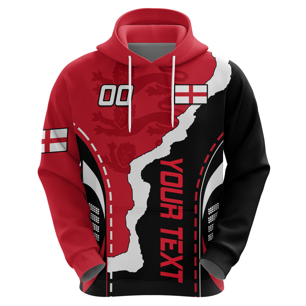 Custom England Hoodie The Three Lions Football Go Champions Red LT9