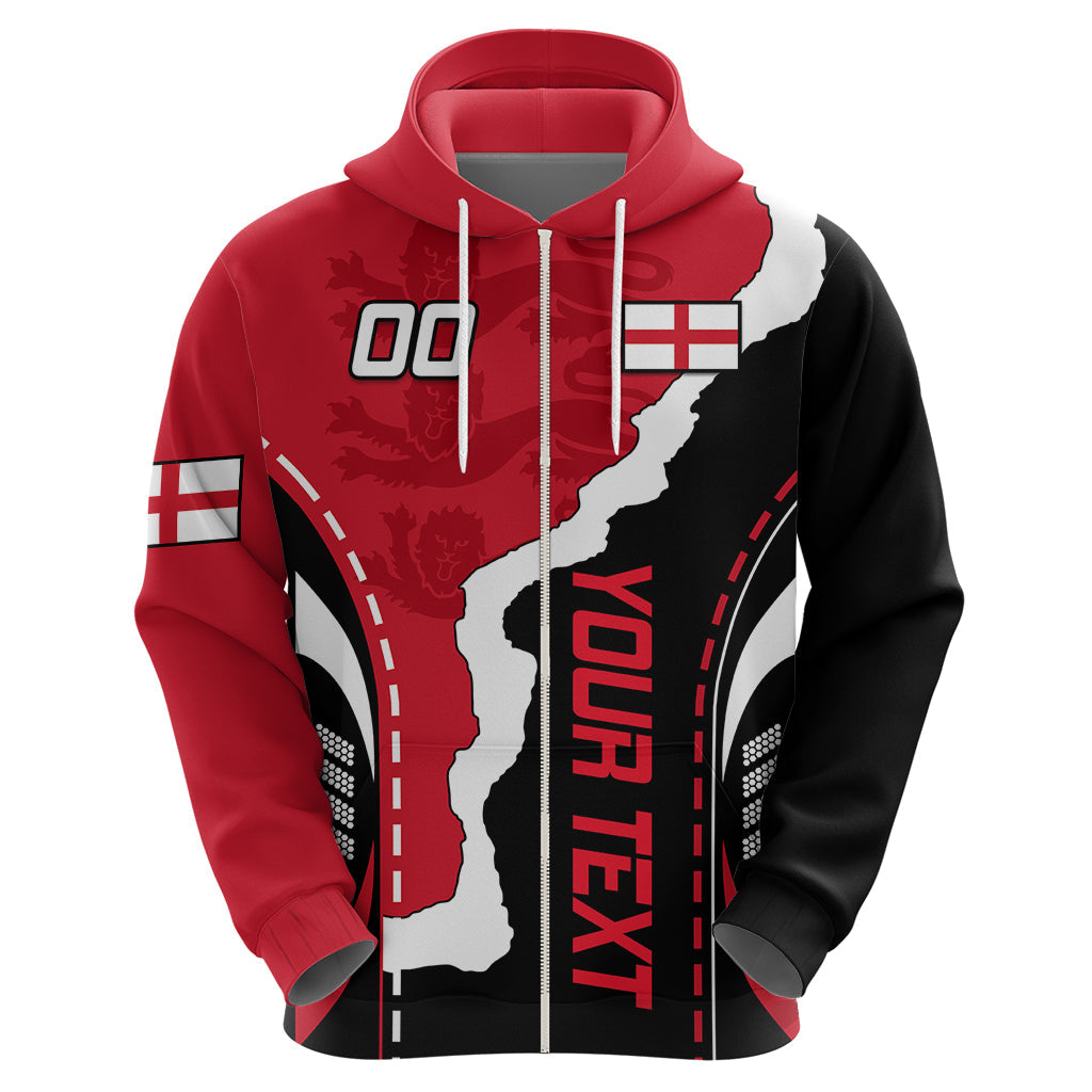 Custom England Hoodie The Three Lions Football Go Champions Red LT9