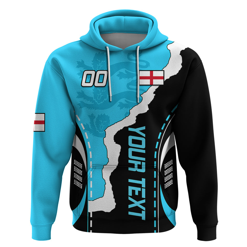 Custom England Hoodie The Three Lions Football Go Champions Blue LT9