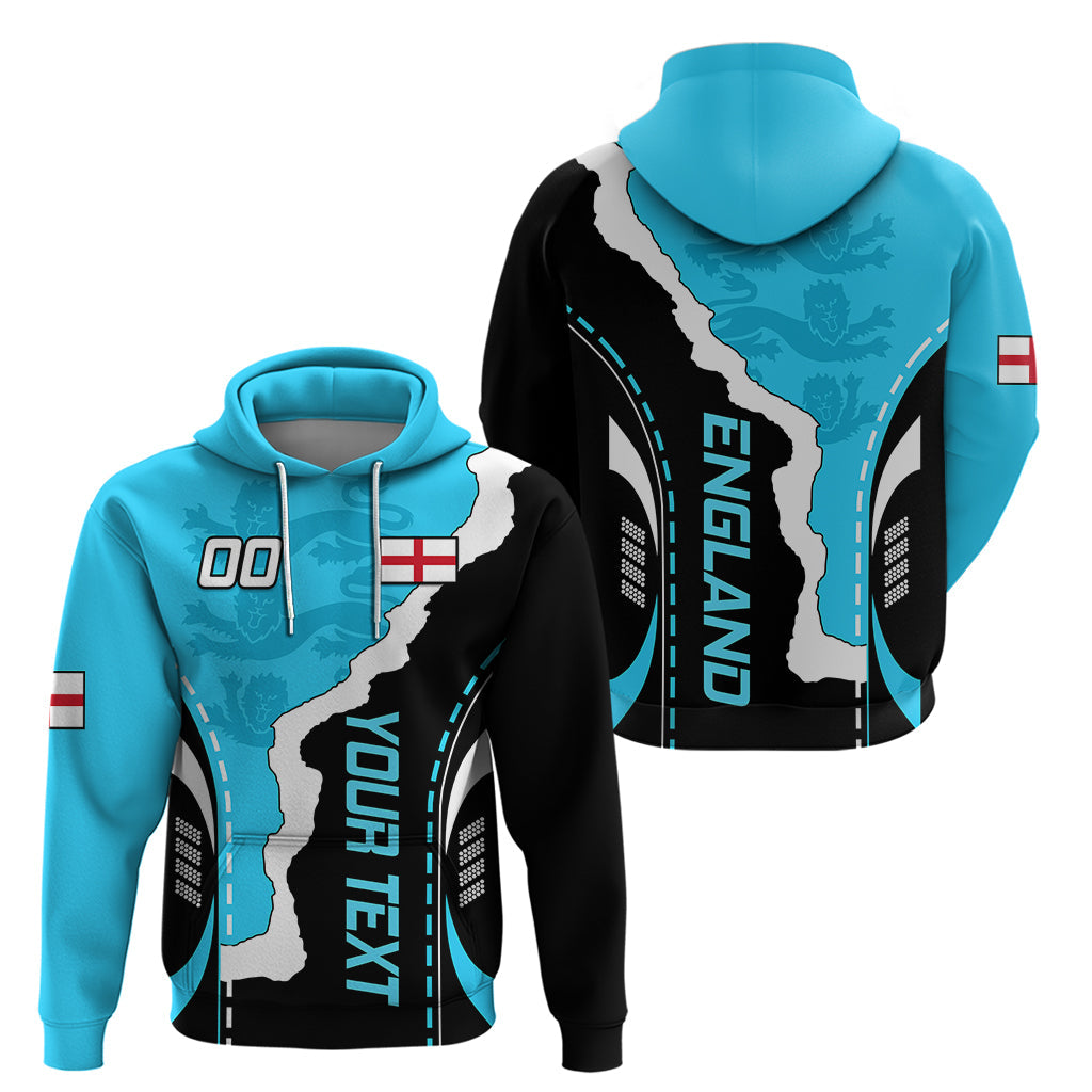 Custom England Hoodie The Three Lions Football Go Champions Blue LT9