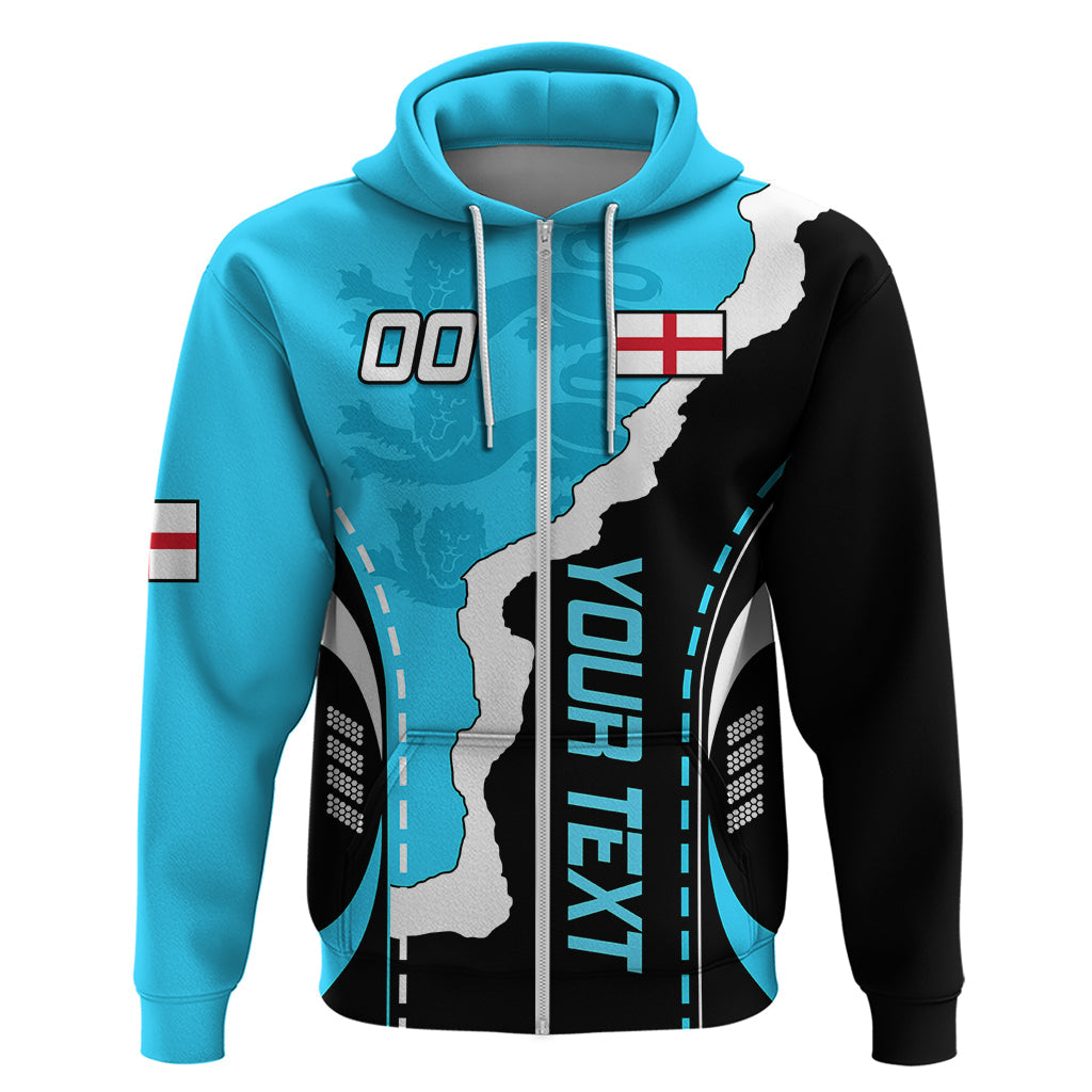 Custom England Hoodie The Three Lions Football Go Champions Blue LT9