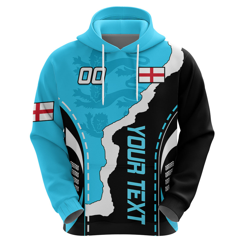 Custom England Hoodie The Three Lions Football Go Champions Blue LT9